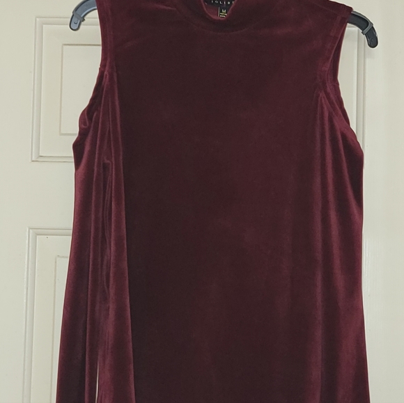Valentine Day Velour Top M Jolibel Burgundy - Picture 4 of 15